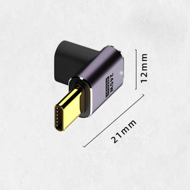 Flexible USB-C to USB-C Adapter for Fast Charging and Data Transfer - compact aluminum alloy adapter 21x12mm for laptop charging and 8K file transfer