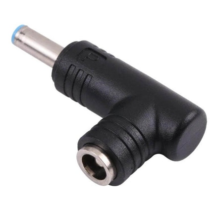 HP DC Power Adapter Converter with 4.5mm Male to 5.5mm Female Connector - black right-angle adapter for HP laptop chargers