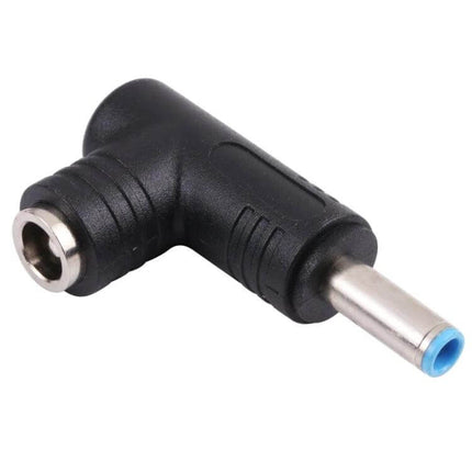 HP DC Power Adapter Converter with 4.5mm Male to 5.5mm Female Connector - black L-shaped adapter for HP laptops and chargers