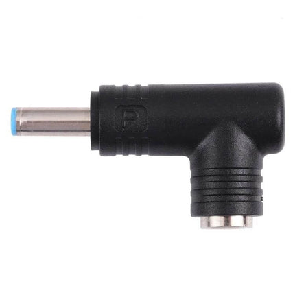 HP DC Power Adapter Converter with 4.5mm Male to 5.5mm Female Connector - black 90° adapter for HP laptop chargers, 4.5x3.0mm male to 5.5x2.5mm female