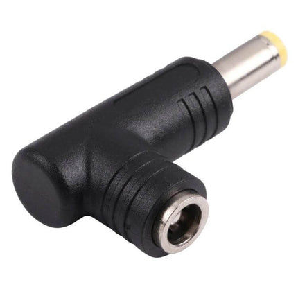 DC Power Adapter Connector for 5.5mm x 2.1mm to 2.5mm Plugs black right-angle adapter for DIY electronics and temporary power setups