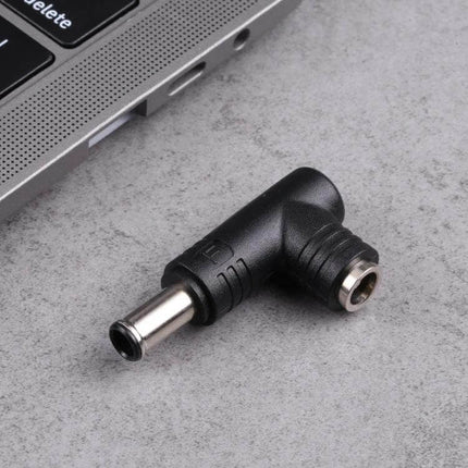 DC Power Adapter Connector: 6.0mm Male to 5.5mm Female for Device Compatibility — right-angle black adapter for laptop and electronics