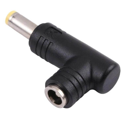 DC Adapter with 5.5x1.7mm Male to 5.5x2.5mm Female Connectors black 90-degree inline adapter for routers LED lights