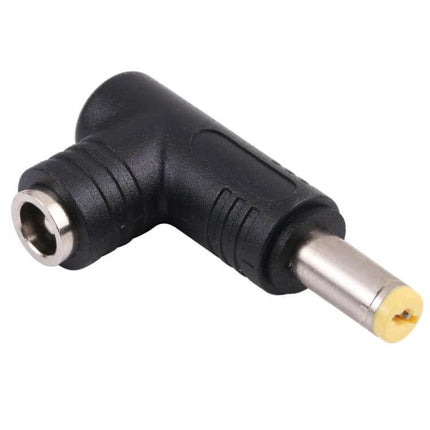 DC Adapter with 5.5x1.7mm Male to 5.5x2.5mm Female Connectors black right-angle adapter for routers LED lights and chargers