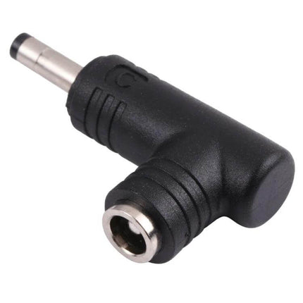 DC Power Adapter: 4.0mm Male to 5.5mm Female Connector black right-angle adapter for electronics hobbyists and travelers