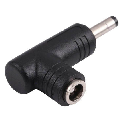 DC Power Adapter: 4.0mm Male to 5.5mm Female Connector black right-angle adapter for connecting mismatched DC plugs