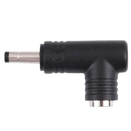 DC Power Adapter: 4.0mm Male to 5.5mm Female Connector right-angle black adapter for electronics and travel