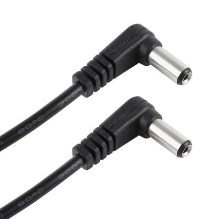Replacement DC Power Cable for Laptops, 30cm Length black 5.5x2.1mm right-angle DC barrel connectors TPE cable