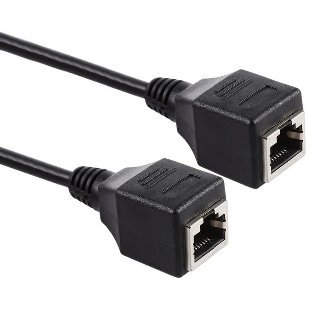 RJ45 Female to Female Ethernet Network Extension Cable, 60cm Length - black inline RJ45 female coupler extension cable for routers PCs and modems