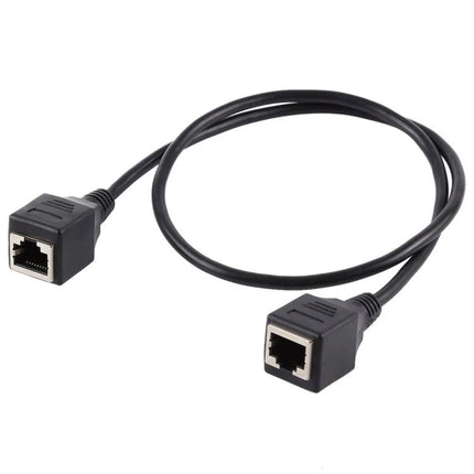 RJ45 Female to Female Ethernet Network Extension Cable, 60cm Length – black 60cm extension cable with two RJ45 female connectors for bridging close devices