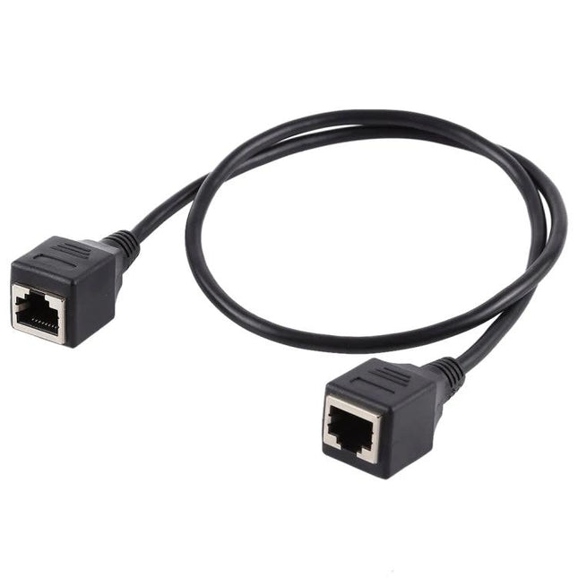 RJ45 Female to Female Ethernet Network Extension Cable, 60cm Length – black 60cm extension cable with two RJ45 female connectors for bridging close devices