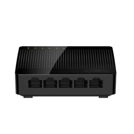 Tenda SG105 5-Port Gigabit Ethernet Network Switch compact black desktop switch with five RJ45 ports for home and small office networking