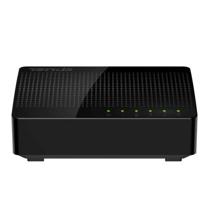 Tenda SG105 5-Port Gigabit Ethernet Network Switch compact black desktop switch with five LED status indicators