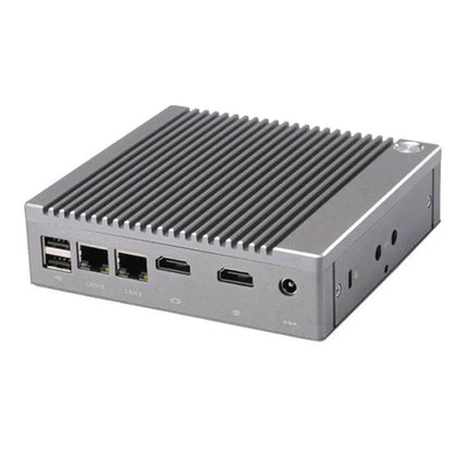 Efficient Mini PC for Windows and Linux Computing Tasks - compact fanless mini PC with Intel Celeron, dual LAN, HDMI and USB ports