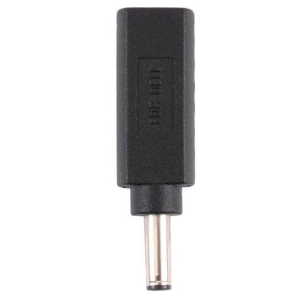 Compact USB-C Female to 4.5 x 3.0mm Male Adapter for Dell Laptops - black compact adapter with 4.5x3.0mm male plug