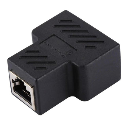 RJ45 Female to Female Network Cable Extension Adapter with 3 Ports black T-shaped 3-port Ethernet coupler for home and office cable extension