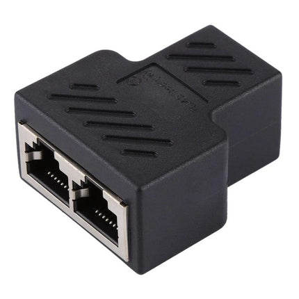 RJ45 Female to Female Network Cable Extension Adapter with 3 Ports - black 3-port Ethernet coupler for extending network cables