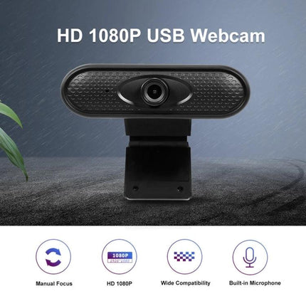 High-Definition USB Webcam with Microphone for Video Calls – 1080P USB webcam with built-in mic for clear video calls, plug-and-play setup