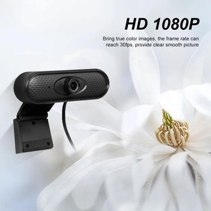 High-Definition USB Webcam with Microphone for Video Calls — 1080P HD webcam on clip mount for clear video calls and online meetings