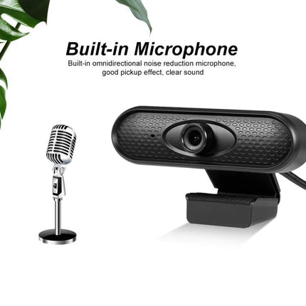 High-Definition USB Webcam with Microphone for Video Calls - 1080P webcam with built-in omnidirectional microphone for clear video calls