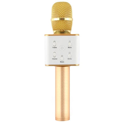 SDRD Microphone for Everyday Karaoke and Home Recording gold wireless handheld microphone with echo bass treble controls