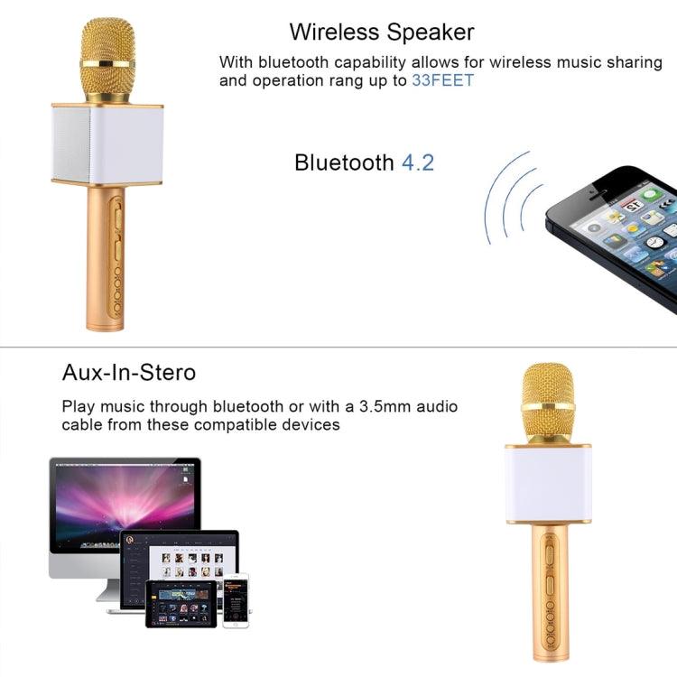 Bluetooth Wireless Handheld Karaoke Microphone with Dual Speakers and High Sound Quality