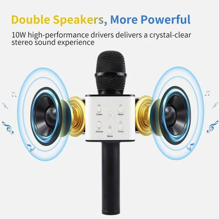 SDRD Microphone for Everyday Karaoke and Home Recording - handheld karaoke mic with dual speakers and controls for phone and computer