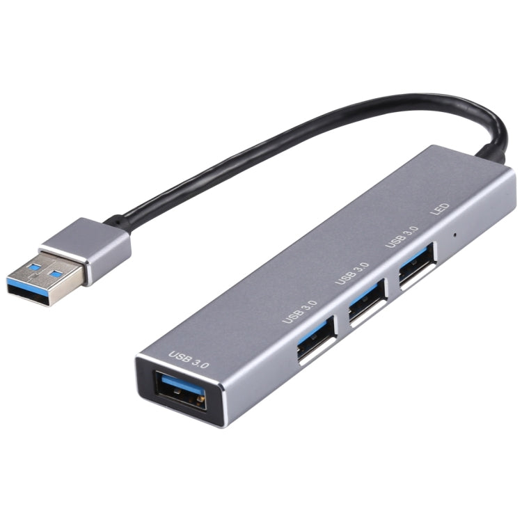 Adaptador HUB de aleación de aluminio 3019 4 x USB 3.0 a USB 3.0 con indicador LED