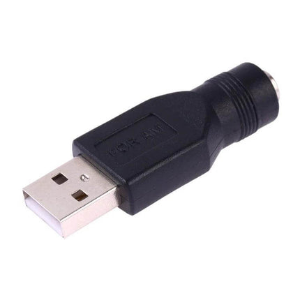 USB to 5.5mm x 2.1mm Female Adapter for Device Connections - black USB to DC 5.5x2.1mm female power adapter for travel and device compatibility