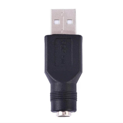 USB to 5.5mm x 2.1mm Female Adapter for Device Connections - black USB to DC 5.5x2.1mm female adapter for powering devices on the go