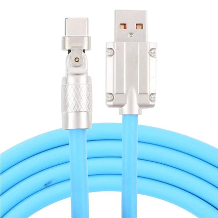 Mech Series USB-C Cable for Everyday Device Charging - blue cable with USB-A and USB-C connectors supporting comfortable device use