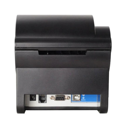 Xprinter Thermal Barcode Printer with USB Port shown from rear highlighting USB and serial ports for office and warehouse label printing