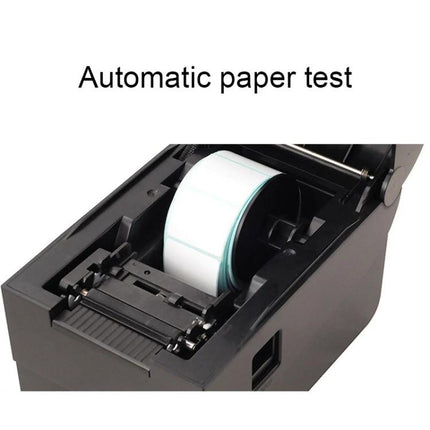 Xprinter Thermal Barcode Printer with USB Port printing label roll during automatic paper test