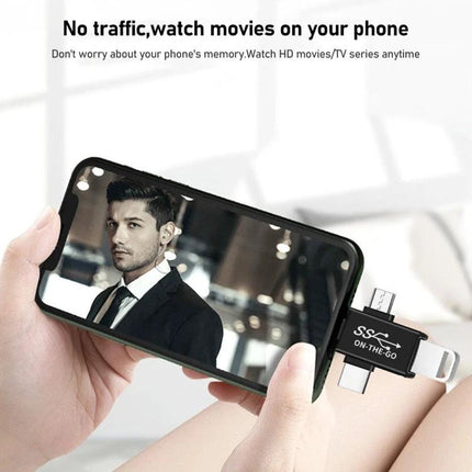 Versatile USB OTG Adapter for Daily Phone and Tablet Use - plug and play USB 3.0 flash drive access to watch movies and view files on phone or tablet