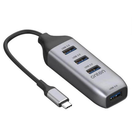 Onten USB-C Hub with 4 USB 3.0 Ports for Device Connections - Compact USB-C 4-Port Hub for Laptop Peripherals