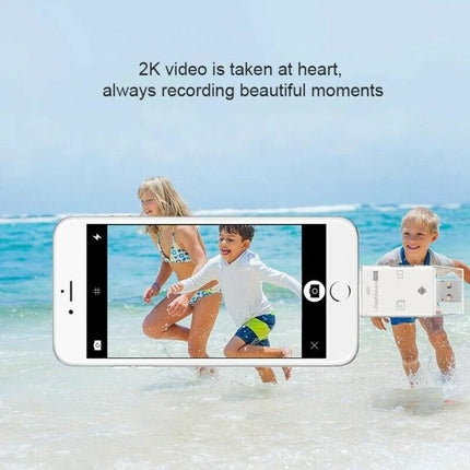 Versatile Card Reader for Daily Phone Storage Expansion - beach photo transfer showing kids filmed on phone with memory card reader