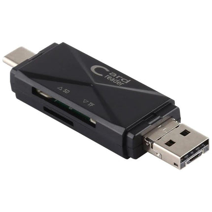 Versatile Card Reader for Everyday Data Transfer on the Go - compact multi-port SD/TF to USB-C and USB-A adapter for travel