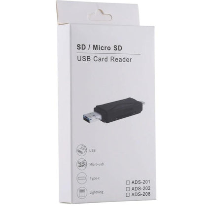 Versatile Card Reader for Everyday Data Transfer on the Go - compact SD/MicroSD USB card reader with multiple ports for laptops and phones