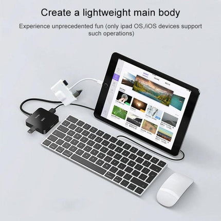Adapter for Everyday Device Charging and Connectivity at Home - 8 Pin plug-and-play hub charging iPad with keyboard and mouse