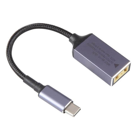 Nylon Braided USB-C to Square Port Adapter Cable for Lenovo Devices showing braided cable and connectors for charging and data transfer