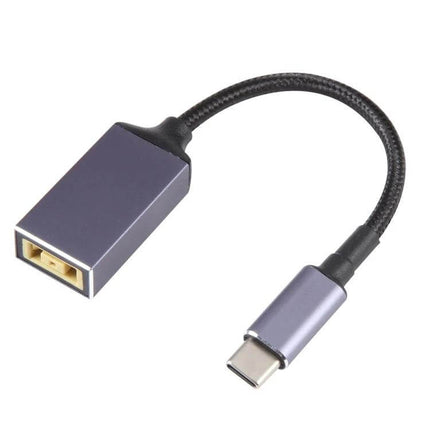 Nylon Braided USB-C to Square Port Adapter Cable for Lenovo Devices – compact black nylon braided adapter for charging and data transfer
