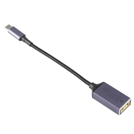 Nylon Braided USB-C to Square Port Adapter Cable for Lenovo Devices - black braided adapter cable for charging and data