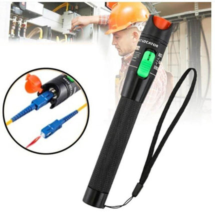 Visual Fault Locator Red Light Pen for Fiber Optic Testing - durable aluminum alloy pen tracing fiber breaks and bends during telecom and data center maintenance