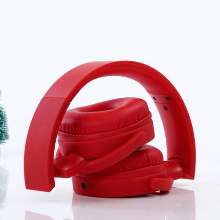 Folding Bluetooth Headphones For Commuting And Home Use red wireless folding headphones with Bluetooth