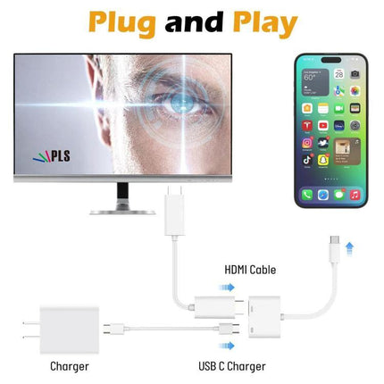 Connect your phone to TV for everyday video sharing sessions with Type-C to HDMI plug-and-play adapter