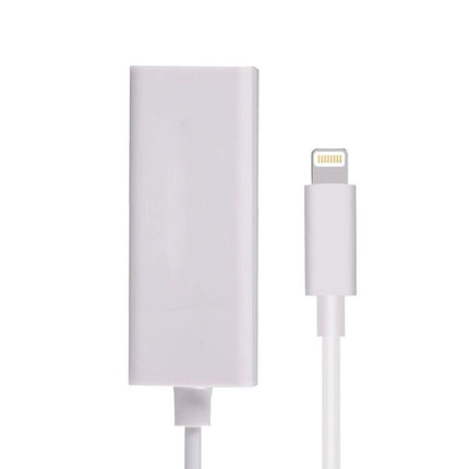 Compact Ethernet Adapter for iPhone Home Networking Use - white compact lightning to Ethernet adapter for stable wired internet