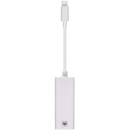 Compact Ethernet Adapter for iPhone Home Networking Use - white lightning-to-ethernet dongle for stable wired iPhone/iPad connections at home