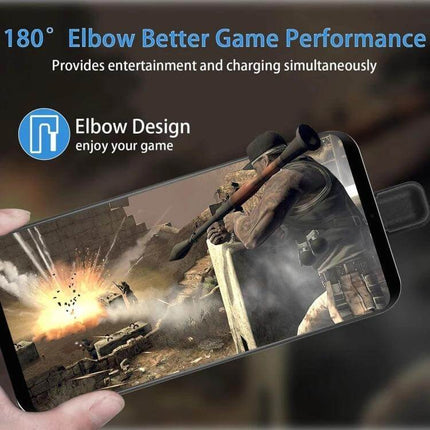 U-Shaped USB-C to Type-C Adapter for Mobile Charging and Data Transfer - U-shaped elbow design for gaming and tidy cable routing