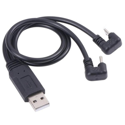Versatile Cable for Everyday Device Charging and Data Transfer - USB to Micro USB and Type-C dual right-angle cable for hands-free charging and data sync