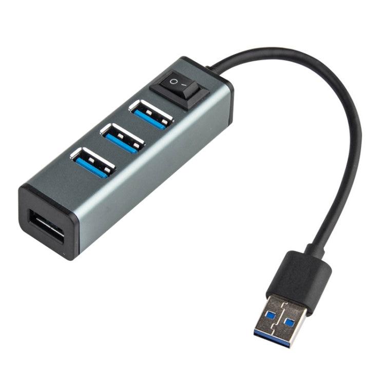 Aluminum Alloy USB 3.0 Hub with 4 Ports and Power Switch